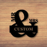 Custom Metal Mr & Mrs Sign Custom Family Sign Farmhouse Decor Family Name Sign Housewarming Christmas Gift Decorations